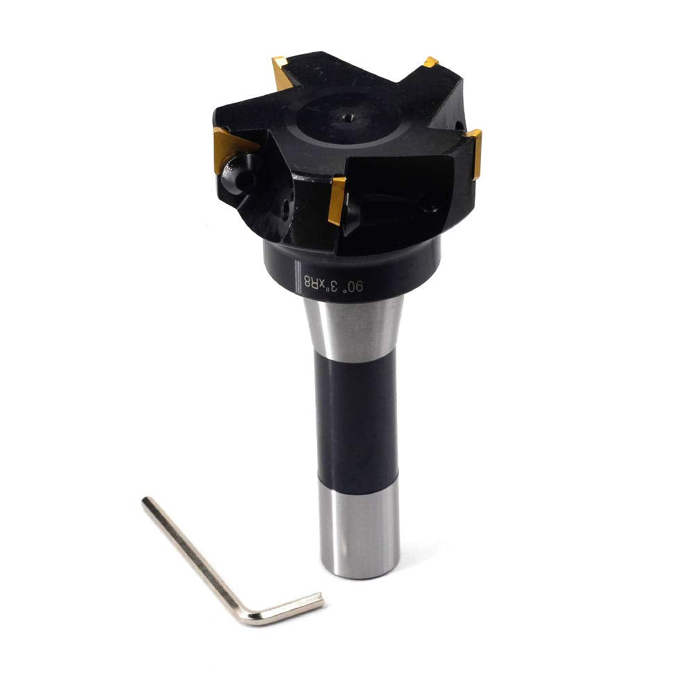 OSCARBIDE Indexable End Mill, R8 Shank, 3" Cutting Diameter, 5 Flutes