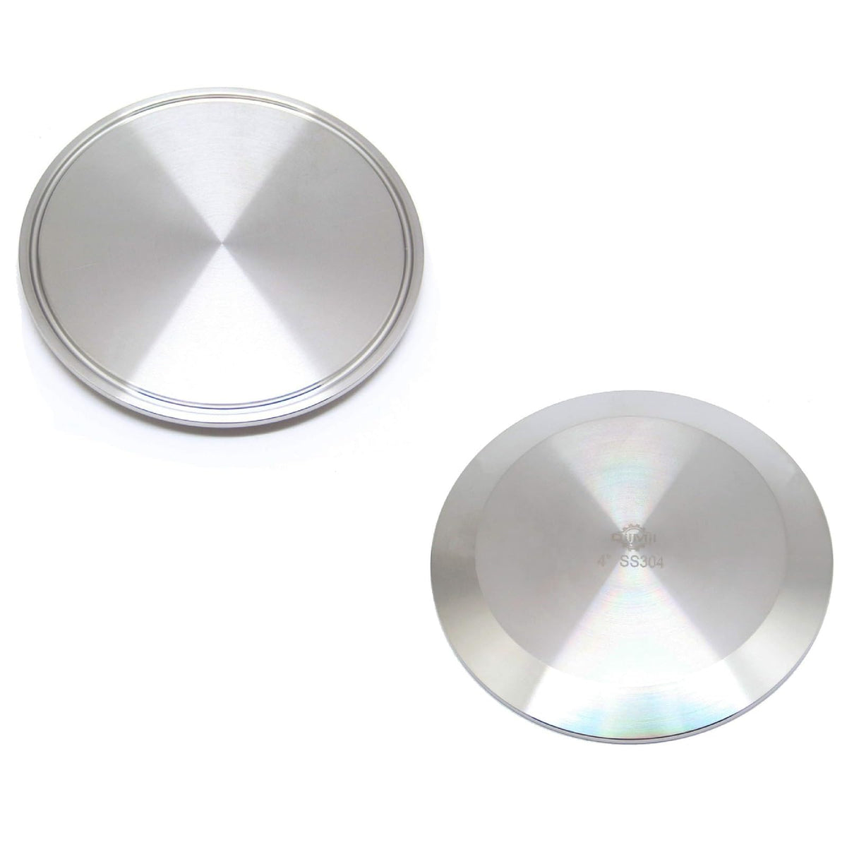 QiiMii 4 Inch Sanitary Tri Clamp Clover Solid End Cap Stainless Steel 304, 2 Pack