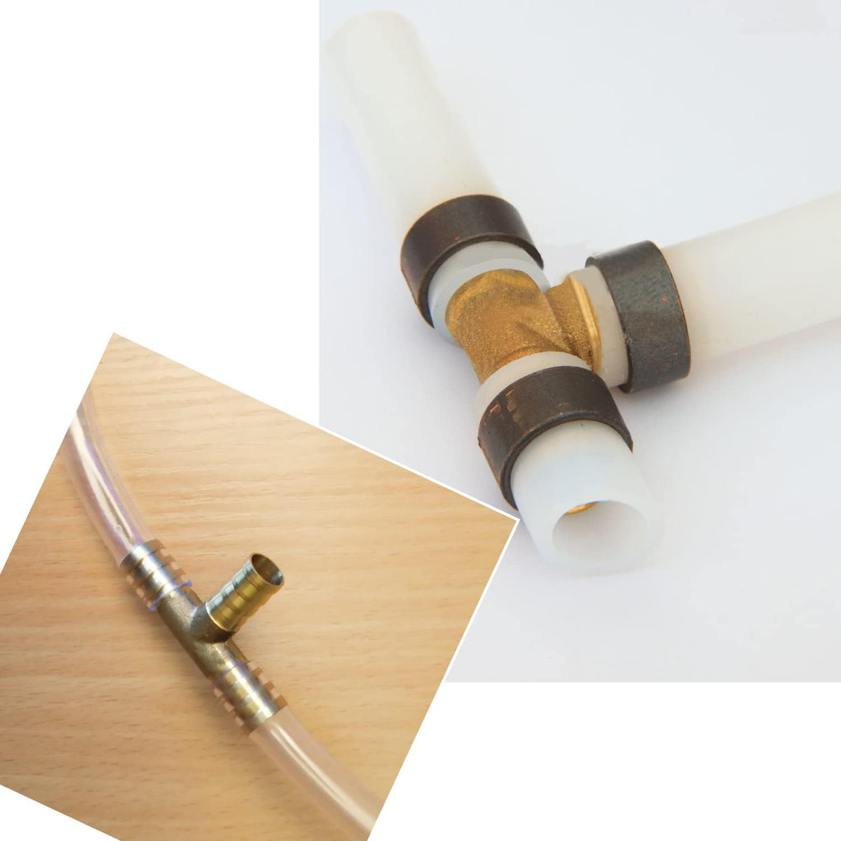 25 Pack 1/2" PEX Fittings, PEX Tee Fittings, Brass PEX Fittings