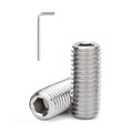 3/8-16 x 3/4'' (10 Pack) Set Screws, 304 Stainless Steel 18-8, Internal Hex Head Allen Drive Cup Point Screws (with Hex Key Wrench)