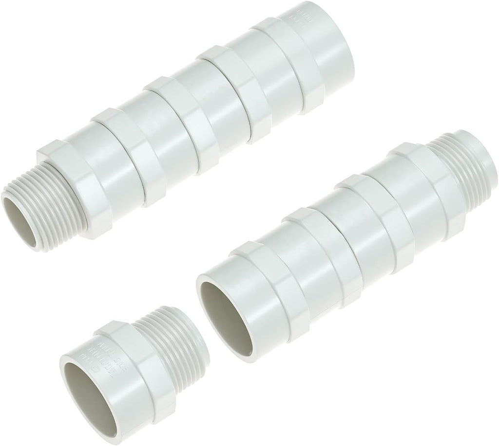 QWORK 10 Pcs 3/4 Inch PVC Fittings Male Adapter, Socket x Male Pipe Thread, 2 Way PVC Pipe Coupling