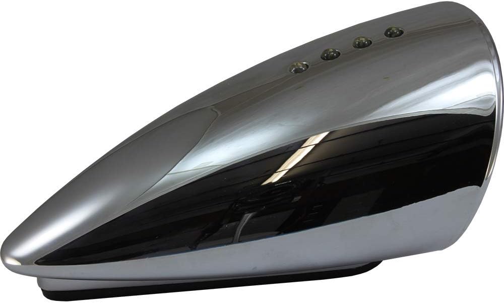 Chrome Pig Spotter Motorcycle Mirror Replacement with Integrated LED Turn Signal
