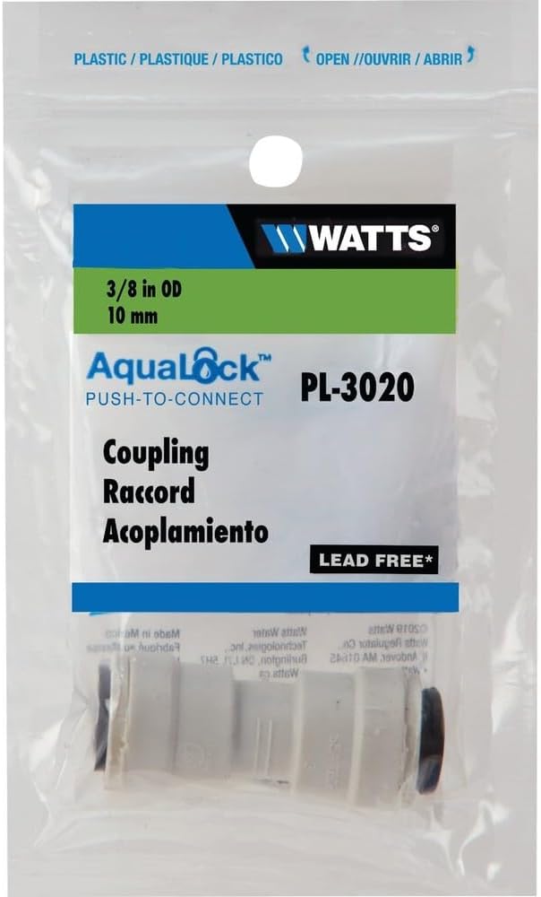Watts Aqualock 3/8-Inch Push Coupling, PL-3020