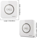 Restaurant Pager System, 2 Waterproof Wireless Call Buttons