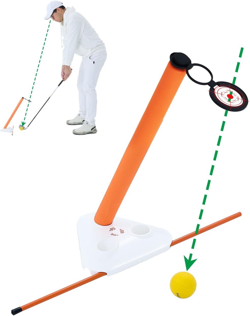 Visual Lock Golf Training Aid – Instant Head Stability & Swing Plane Trainer – Master Swing Path, Fix Swaying, and