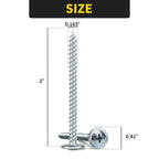 Truss Head Wood Screws #8 x 2 Inch, 50PCS, Self Tapping Screws