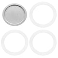 FINBe 6 cup Moka Pot Filter and Silicone Gasket Seal for Mocha Pots,4 Pack