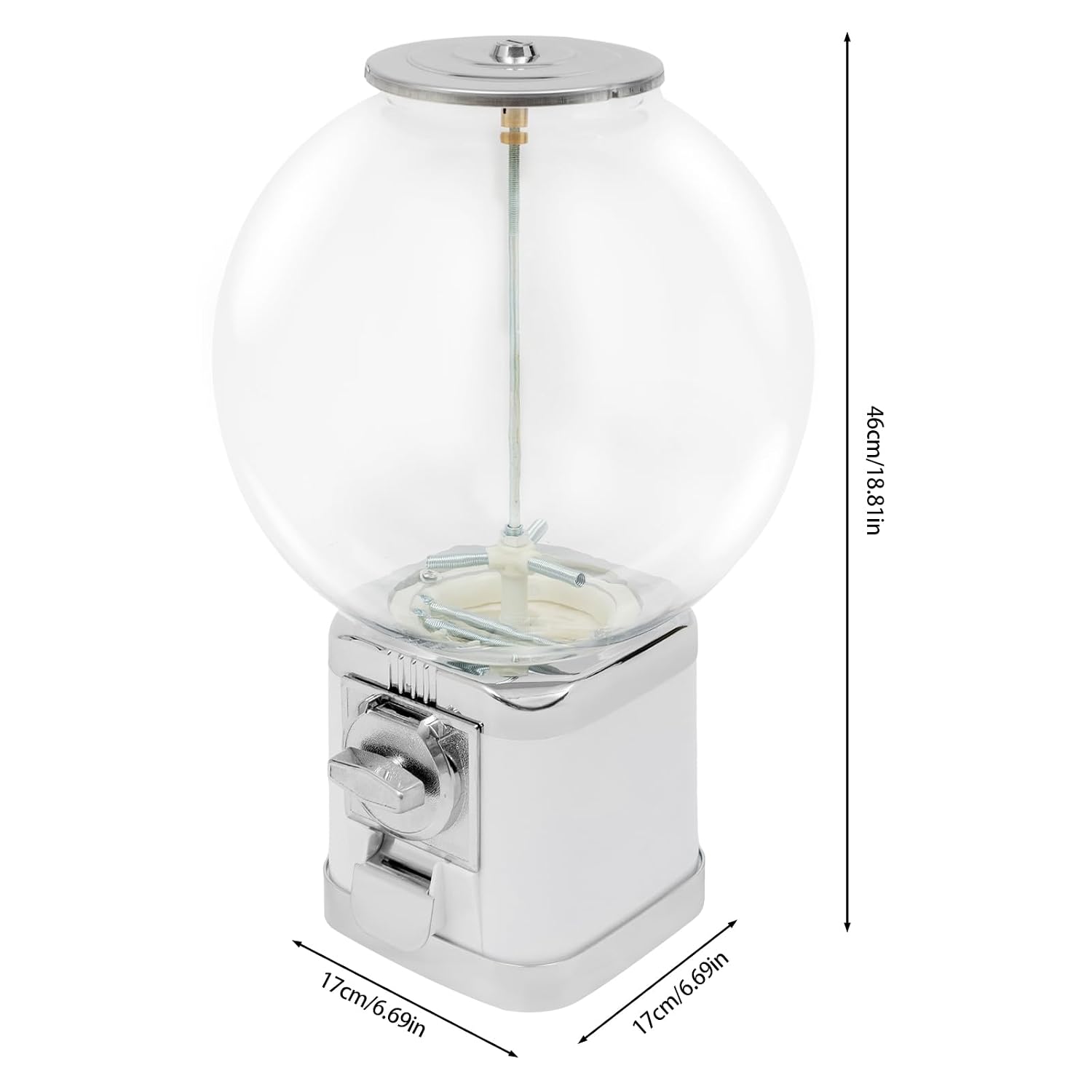 Candy Gumball Vending Machine 18.11in Big Bubble Gumball Machine, Countertop Ball Bulk Vending Machine for 1.26inch