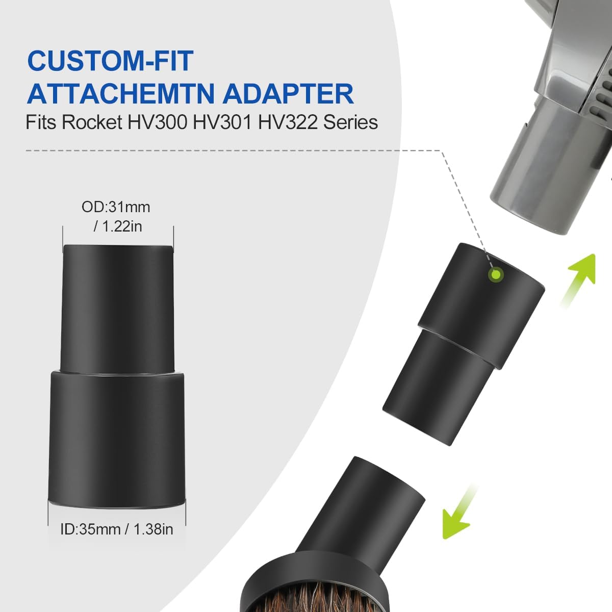 1 1/4" Vacuum Attachments Compatible with Shark Navigator Lift-Away NV360 NV352 NV356E, NV501 & Rocket HV301 HV322