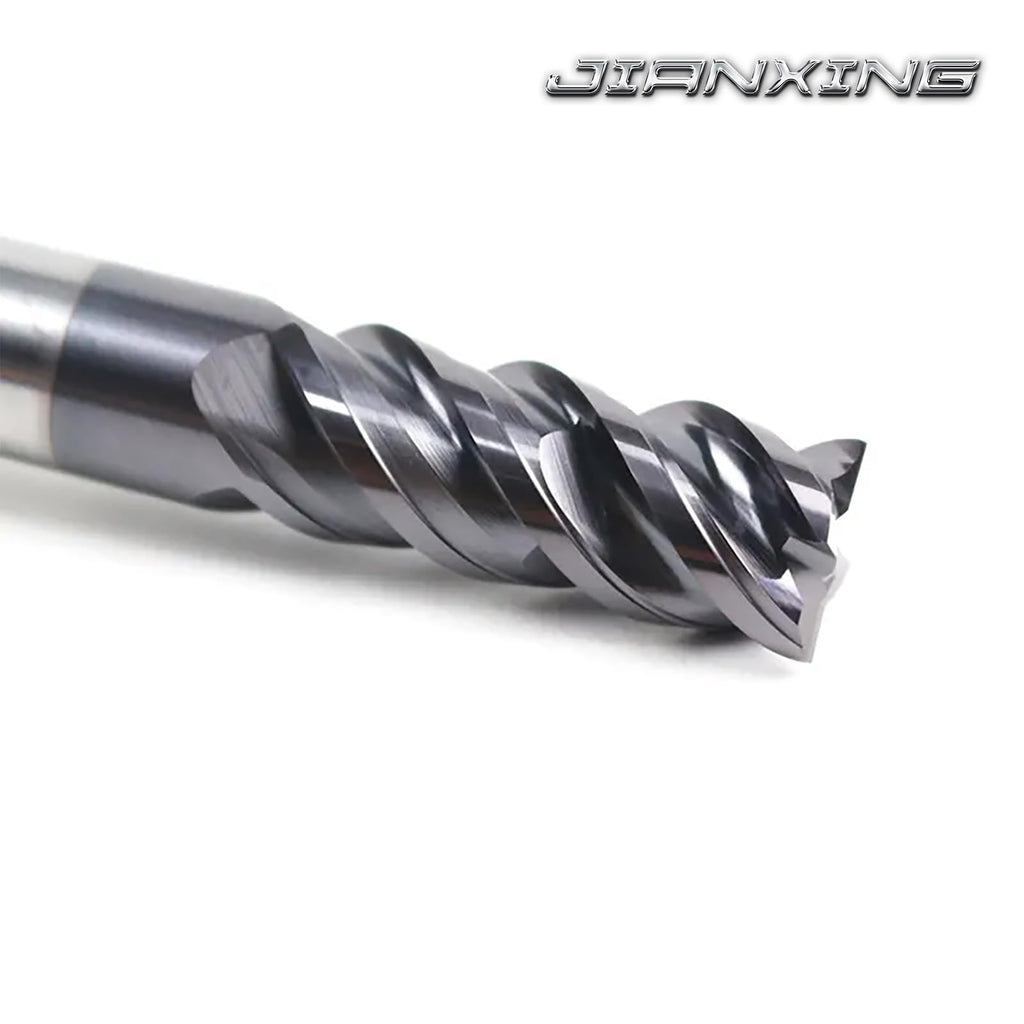 JIANXING 8mm 4-Flute Carbide Square End Mill, 60mm OAL, 1 Pc