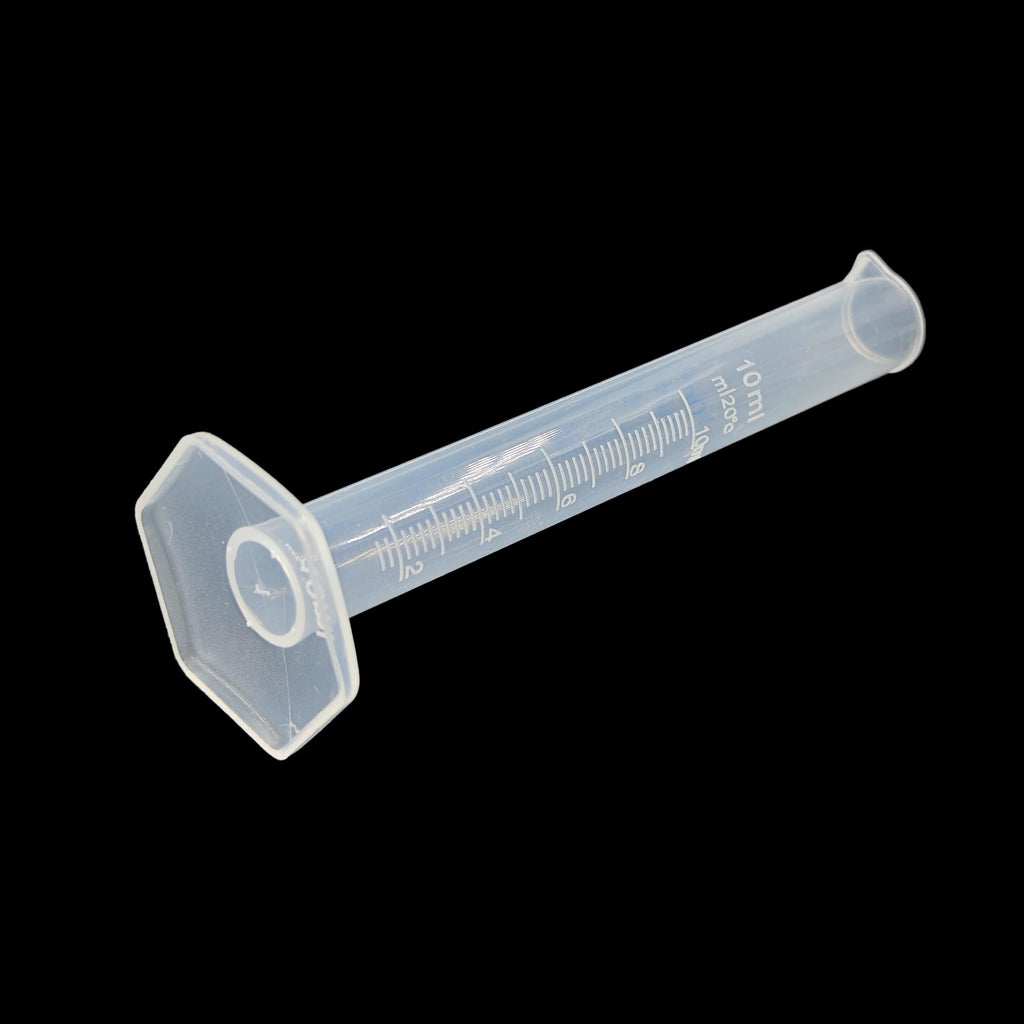 5PCS 10ml Measuring Cylinder, Plastic Transparent Graduated Cylinder, Science Test Tube Flask, 2-Sided Bule Measuring