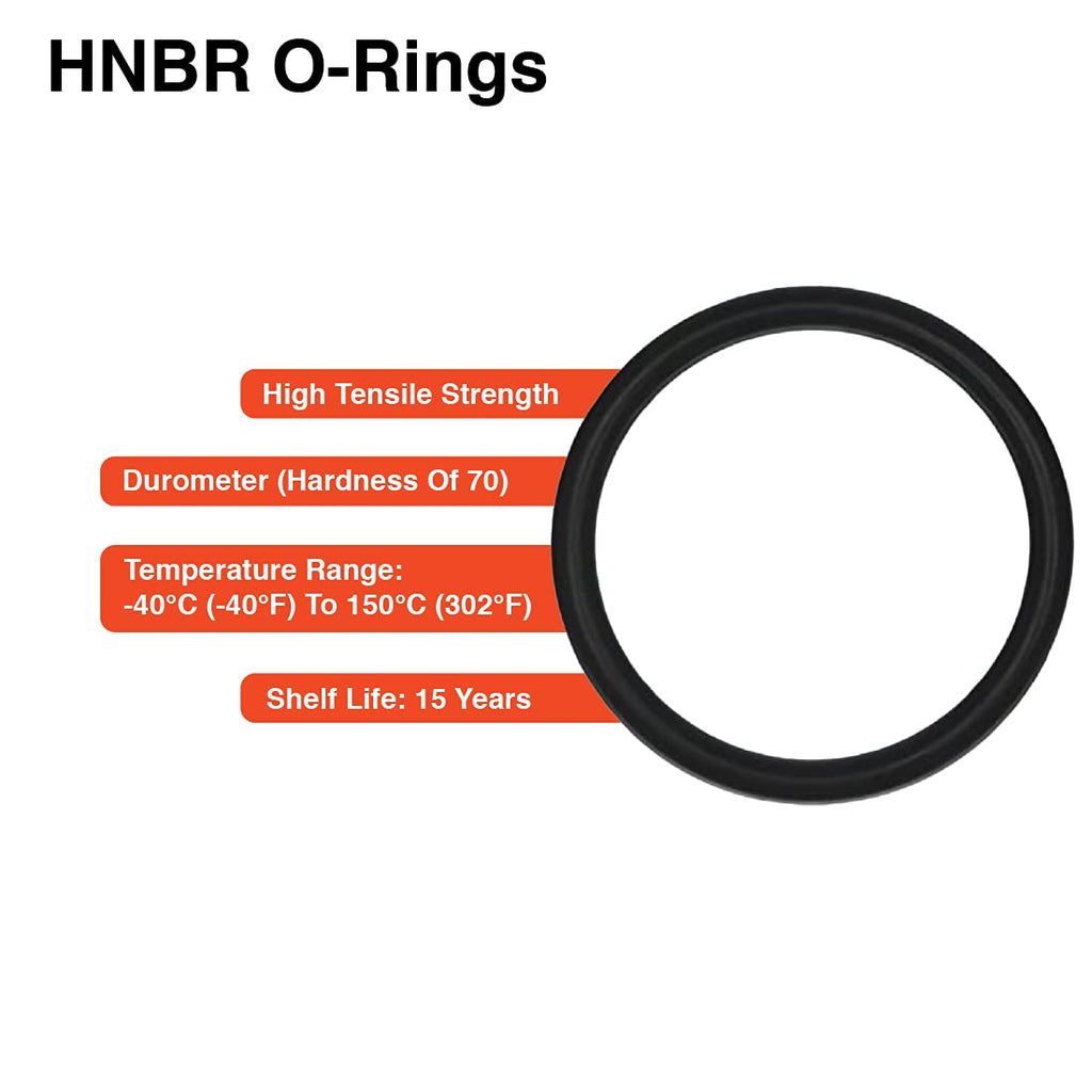 Mr O-Ring 045 HNBR O-Ring - 70A Durometer, 4" ID, 4-1/8" OD, 1/16" CS, Black (Pack of 10)