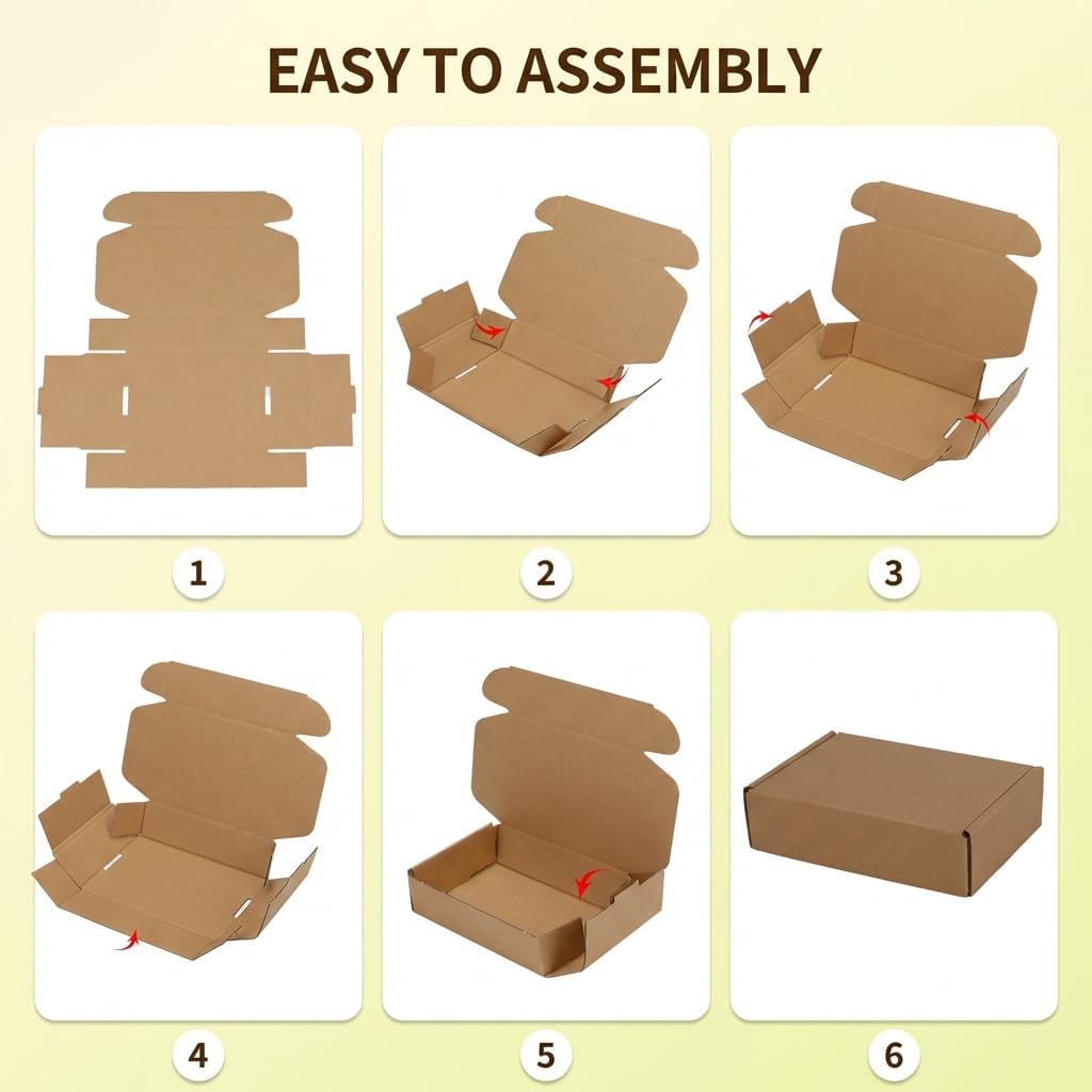 100 Pack 5.91X3.94X1.57 Inches Shipping Boxes Brown, Corrugated Cardboard Box for Shipping Small Business, Gift