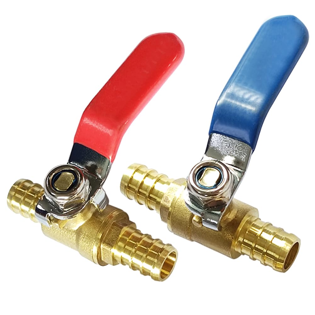 Uenede Brass 1/2 Inch PEX Ball Valve, 2PCS