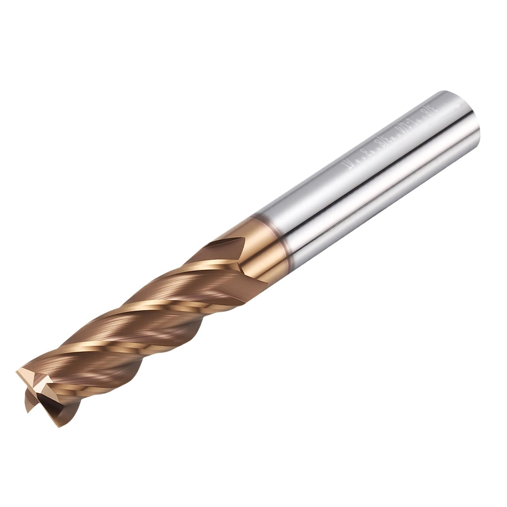 Workkyma Carbide End Mill 3/8" Dia 1-1/4" CL 3" L 3/8" Shank 4 Flute