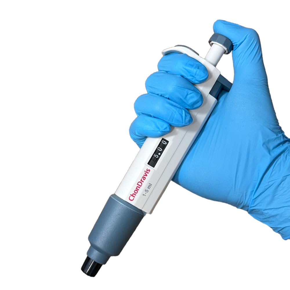 Single-Channel Pipette Adjustable Volume Pipettor, Micropipette 1-5mL | Ergonomic Design, Precise Dial Control