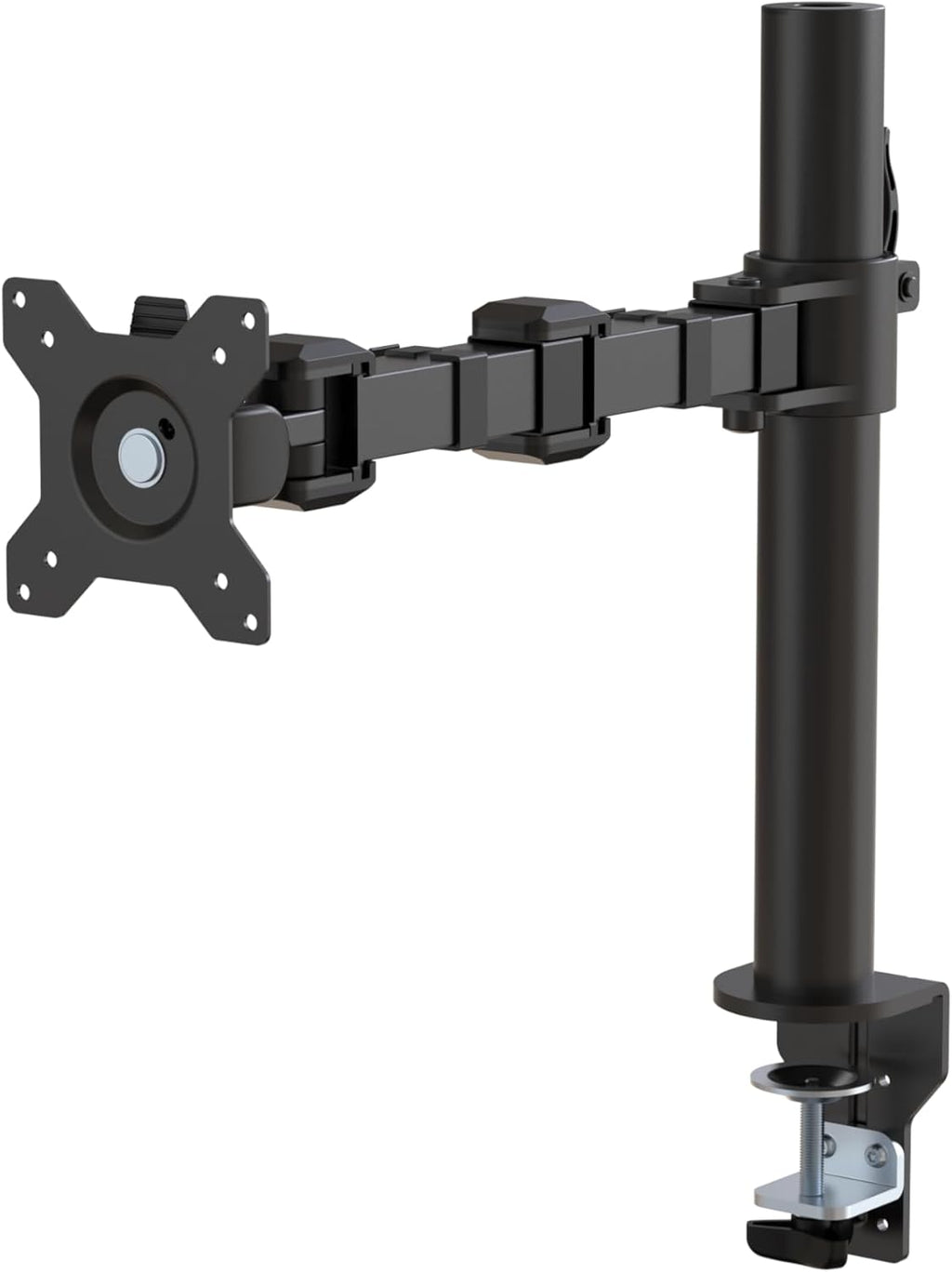 Single Computer Monitor Stand with Cable Management, Height Adjustable VESA Desk Arm Mount, Fully Adjustable Tilt and