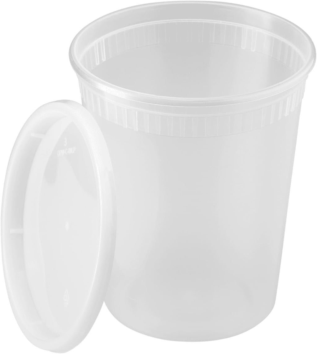 [32oz - 240 ct] Clear PP Injection Molded Round Deli Containers with Lids (FP-IMDC32-PP)