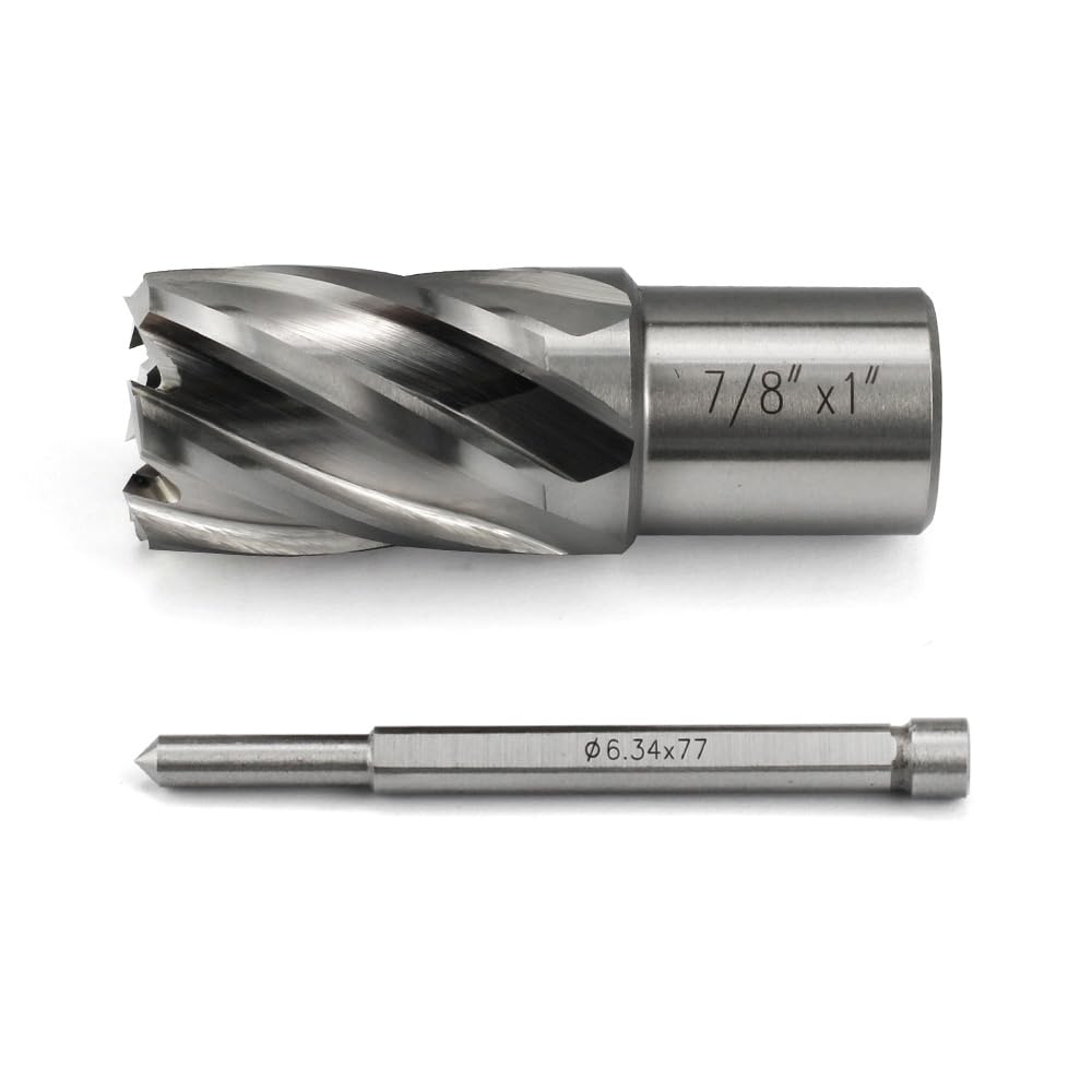 Annular Cutter JESTUOUS 7/8 Inch Cut Diameter 3/4 Weldon Shank 1 Cut Depth
