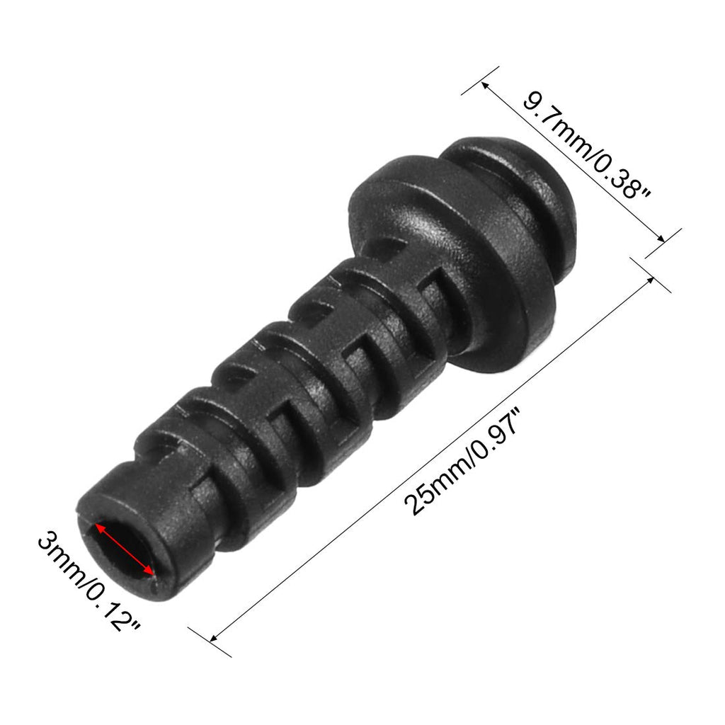 uxcell 20pcs 3mm Inner Dia PVC Strain Relief Cord Boot Protector Power Tool Hose Black