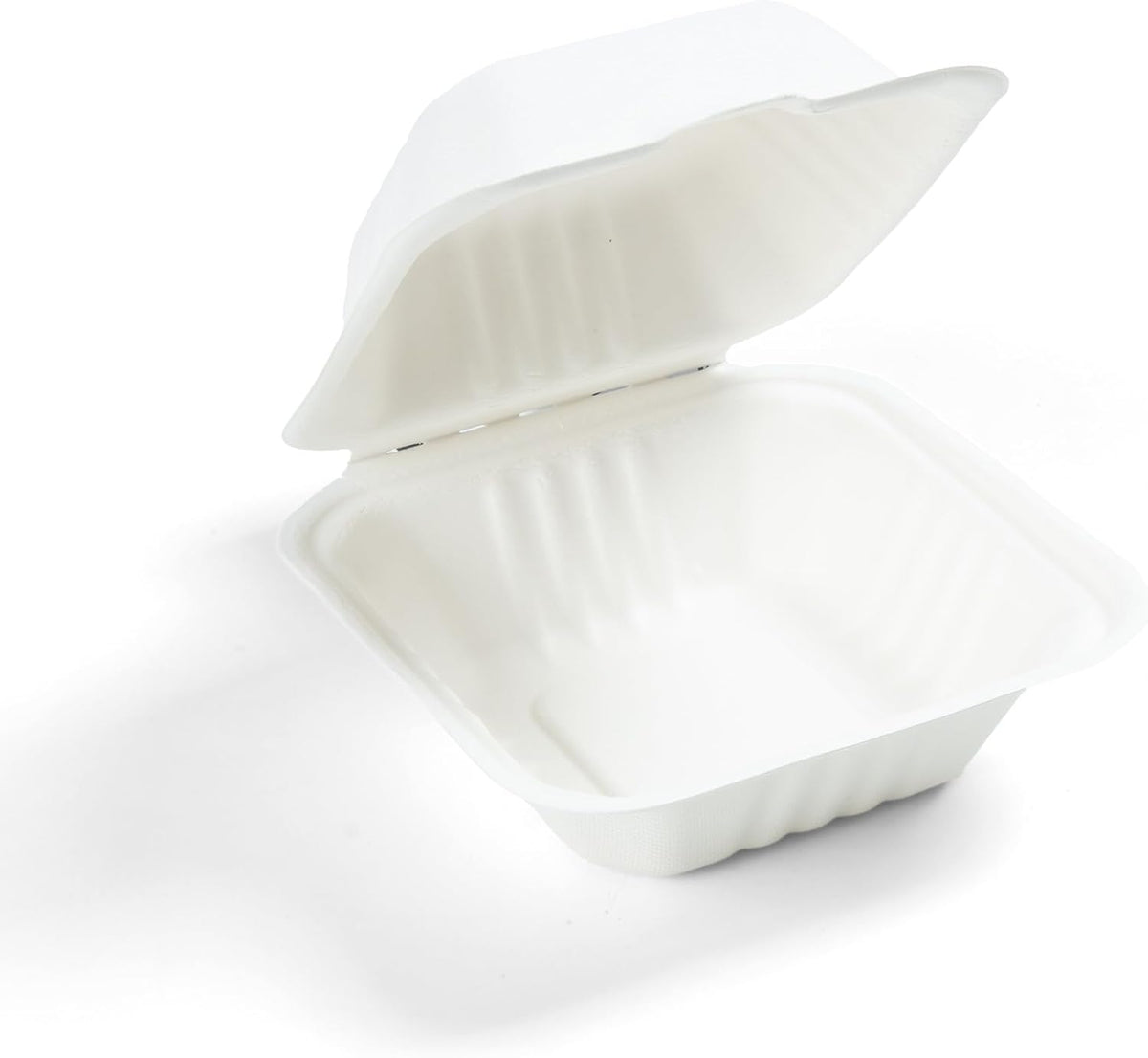 100% Compostable Clamshell Containers - Heavy Duty Disposable Takeout Container [1-Compartment, 6x6x3, 500-Pack] Made
