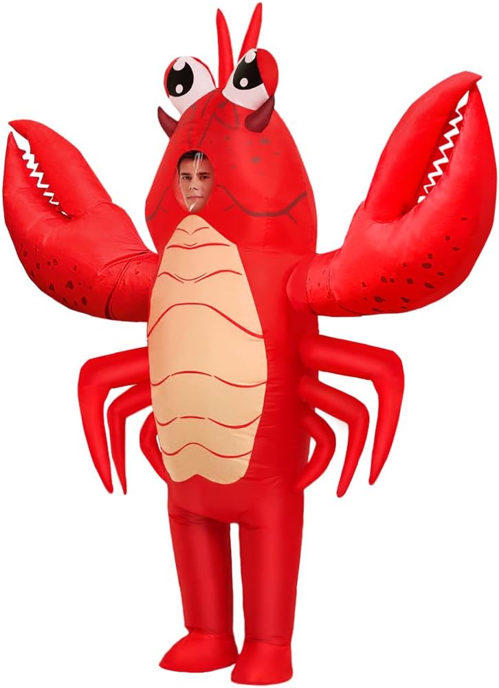 Inflatable Lobster Costume Adult, Inflatable Costume For Adult, Blow Up Crawfish Costumes Women/Men for Funny Party