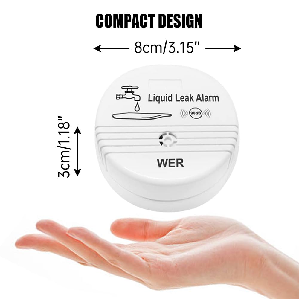 90dB High-Sensitivity Water Leak Alarm, Liquid Overflow Detector Sensor