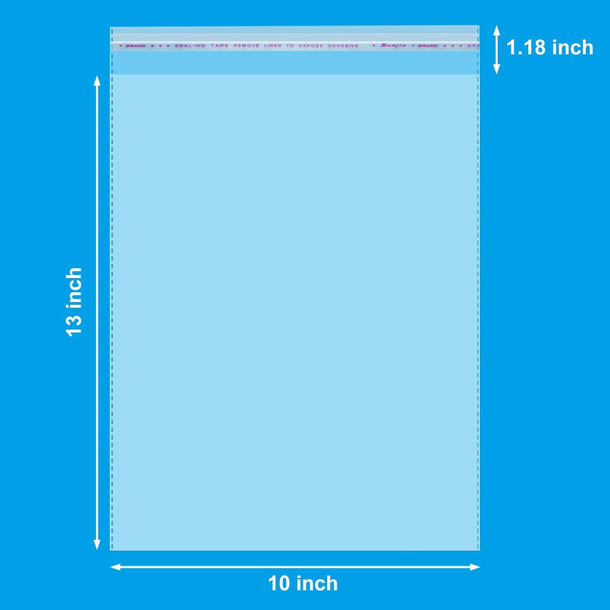 120 Count 10"x13" Clear Self Sealing Cellophane Bags