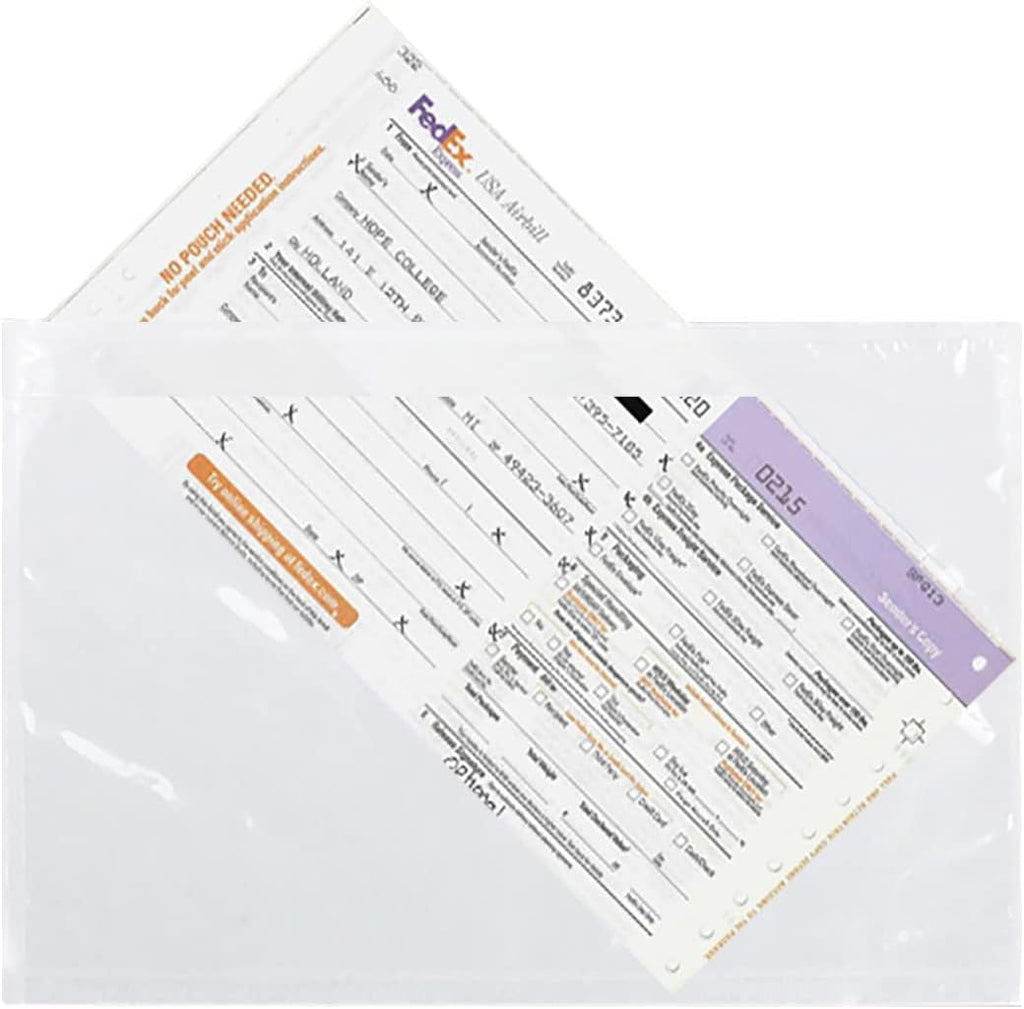 7.5'' X 5.5'' Packing Slip Envelope Pouches, Shipping Label Sleeves, Top Loading Packing List Mailing Envelopes