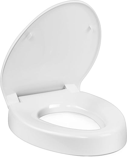 Raised Toilet Seat 3 Inch for Standard Elongated Toilets 18–19 Inch Bowl Length, Not Compatible with Round or