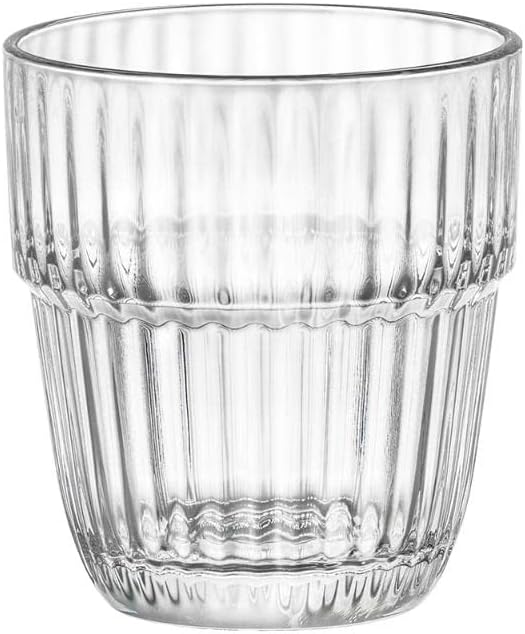 Barshine 10.38 oz. Rocks Stackable Tempered Drinking Glasses, Set of 6, Clear