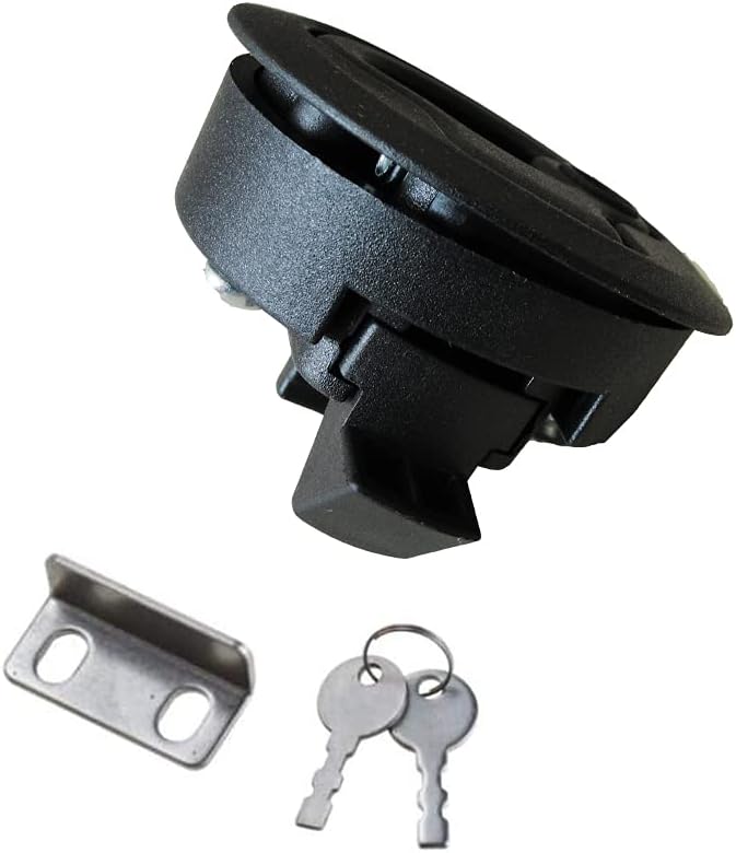4 PCS Flush Pull Hatch Latch Round Slam Latch for RV Boat Deck 1/4" Door Cabinet Door Locking Style Marine Flush Pull Latch Black