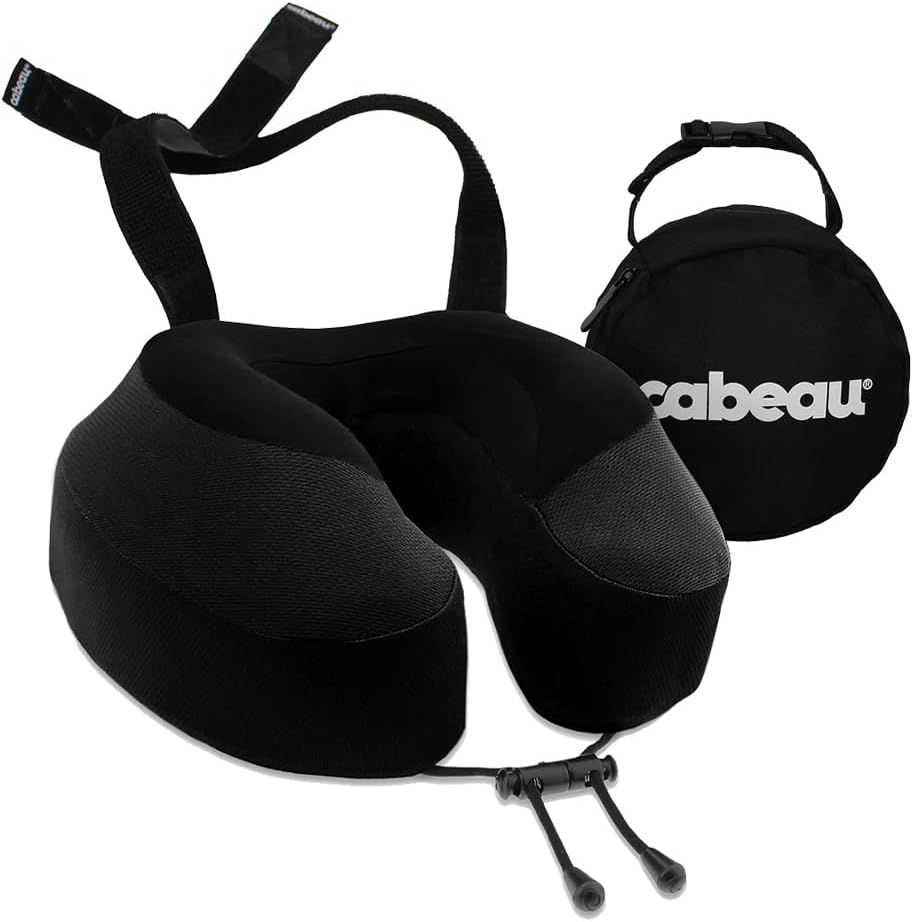Evolution S3 Airplane Travel Pillow for Long Flights - Supportive Memory Foam Body Positioner with Seat Straps to