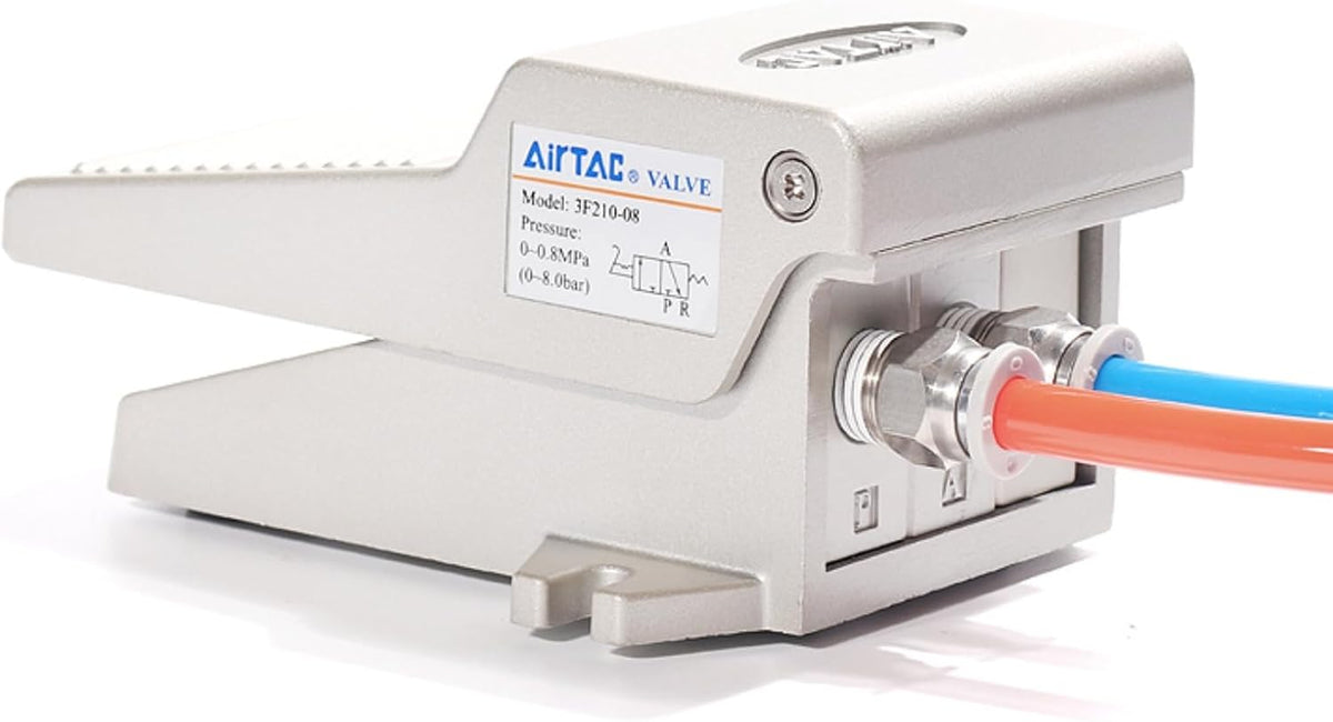 Foot pedal valve 3/2 way AirTac 3F210-08 1/4 PT Pneumatic Air Acting Type Controlled By Foot Normally Closed Switch Rubber Anti-slip 2 Position 3 Way