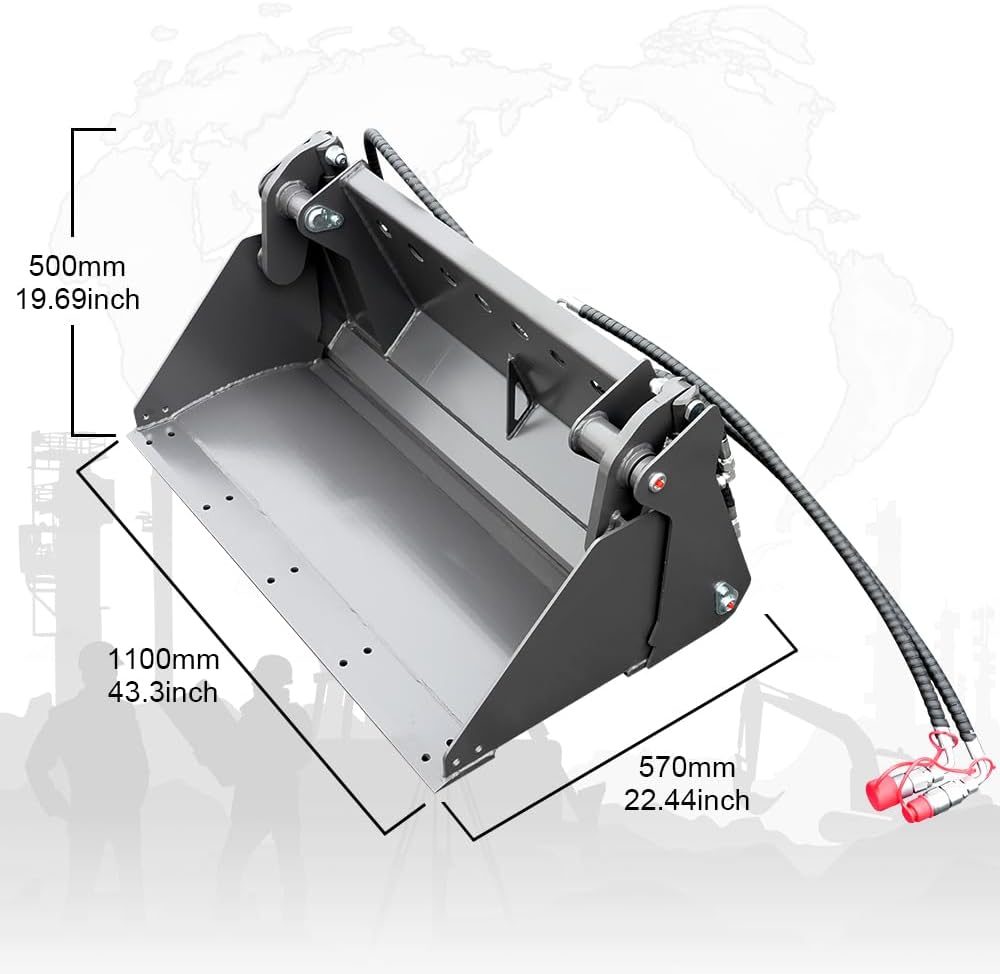 Mini Skid Steer 4-in-1 Combo Bucket Attachment, 588mm Width