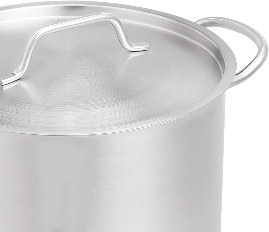 12 Quarts Stainless Steel Aluminum-Clad Stock Pot with Cover, Induction Compatible, Dishwasher Safe, Oven Safe, Even