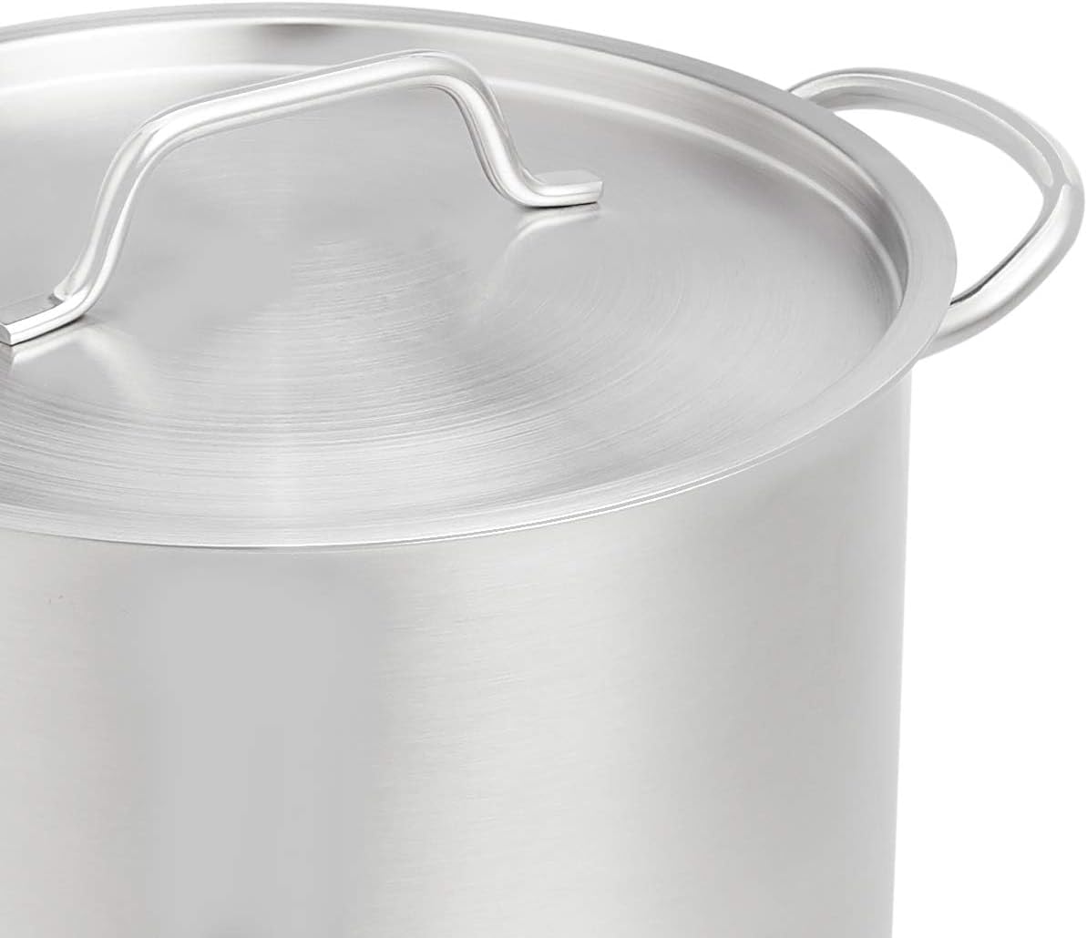 12 Quarts Stainless Steel Aluminum-Clad Stock Pot with Cover, Induction Compatible, Dishwasher Safe, Oven Safe, Even
