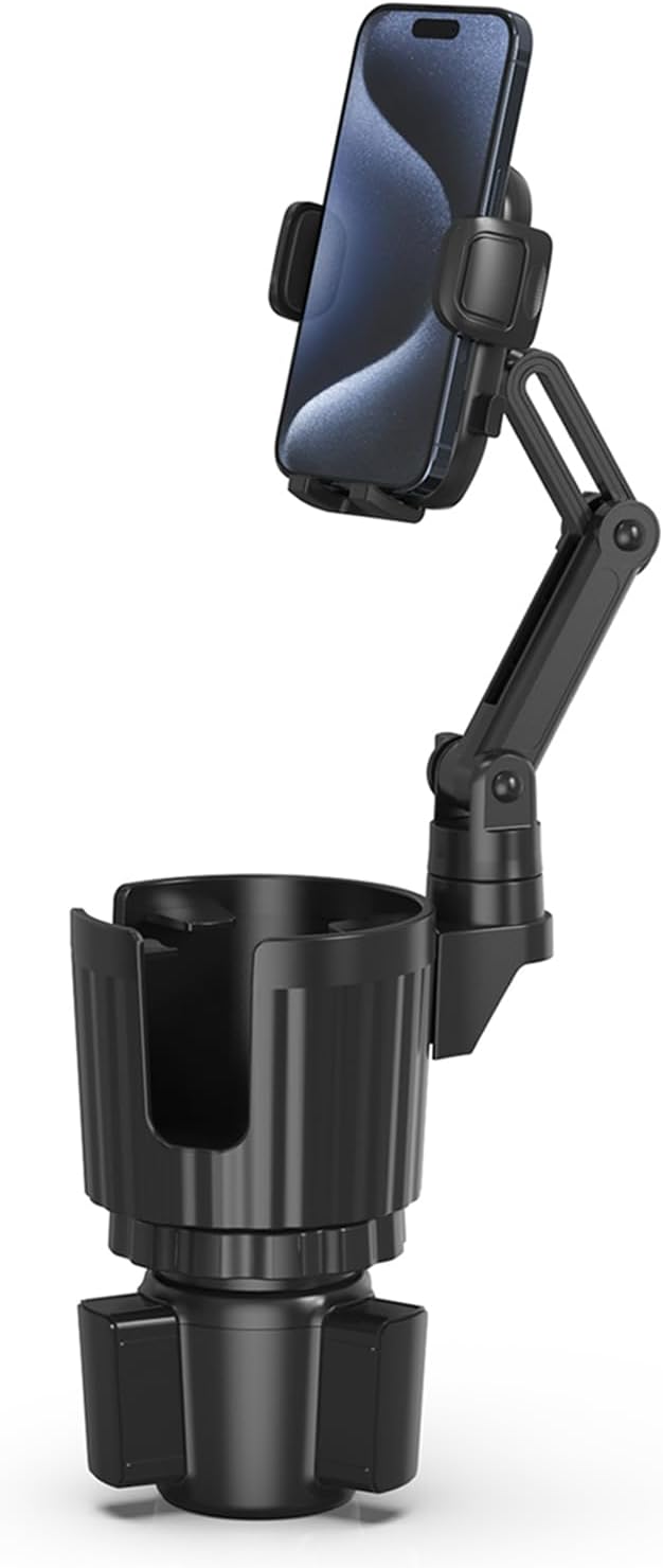 Phone Holders for Your Car, 2 in 1 Universal Cup Holder Expander Adjustable Base with Phone Mount, Long Arm with