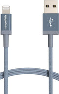 USB-A to Lightning Cable, Apple MFi Certified, Nylon Braided Cord, Fast Charging, Durable, Sturdy, 3 Foot, Dark Gray
