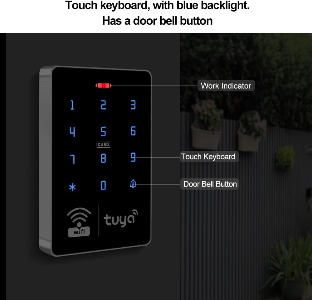WiFi Tuya APP Access Control System Waterproof Kits RFID Keypad Controller 125KHz 13.56MHz + Door Electric Strike