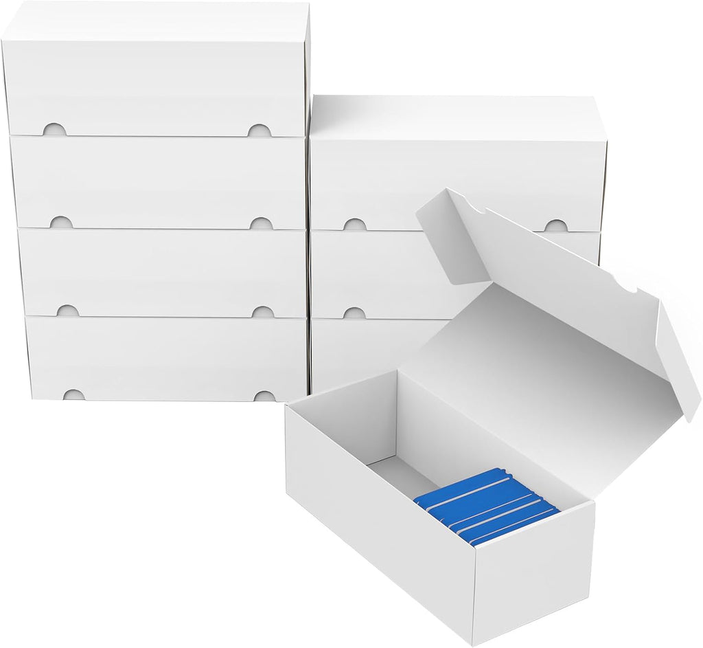 8 Pack 800 Count Trading Card Storage Box TCG Card Organizer | Fits Sleeved Cards & Toploaders, Multi-Pack Storage