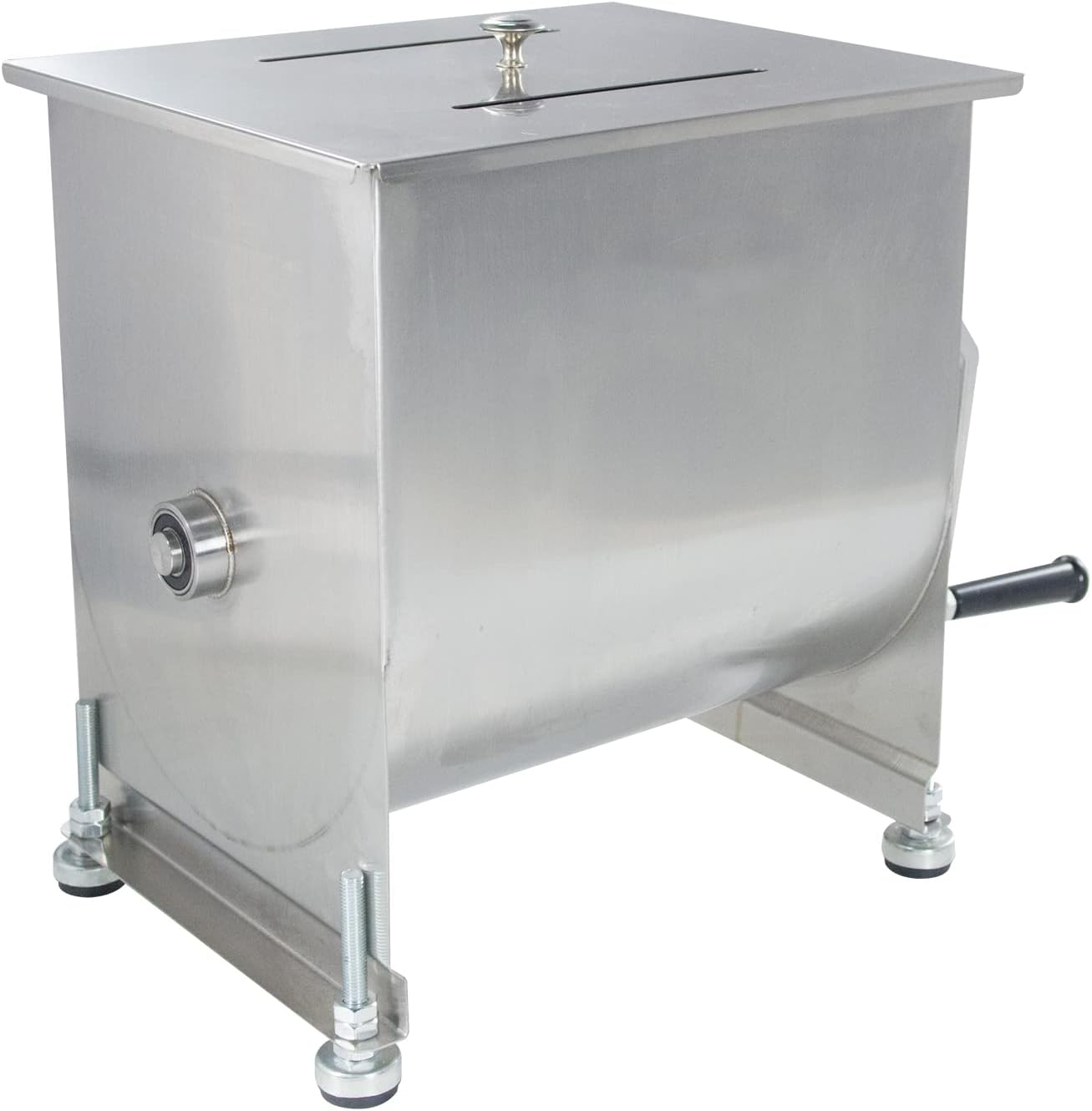 CMI Commercial Stainless Steel Manual Meat Mixers with lid,35Lb/20L Tank,(Mixing Maximum 35-Pound for Meat),Sausage