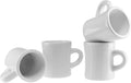 10-Ounce Ceramic Retro Diner Style Heavyweight Restaurant Mug, Two-finger C-handle (White, 4)