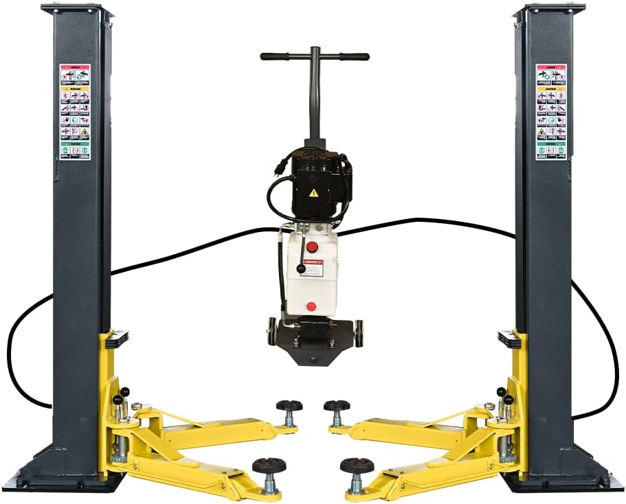 2 Post Car Lift 7000lbs, 8000lbs Tested Heavy Duty Hydraulic Auto Vehicle Truck Lift with 2+3 Adjustable Arm Design