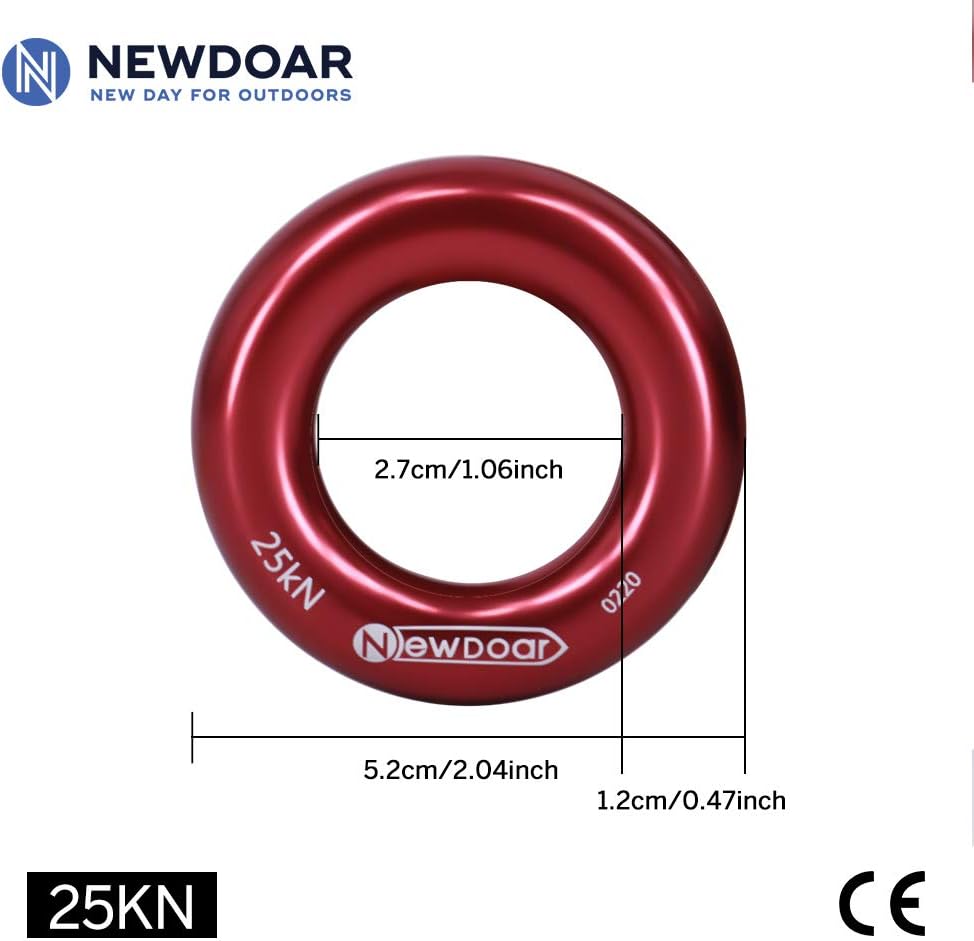 Rappel Ring 25kN Gold Large O-Ring Rope Connector for Rock Climbing Arborist Rescue Hammock and Slackline