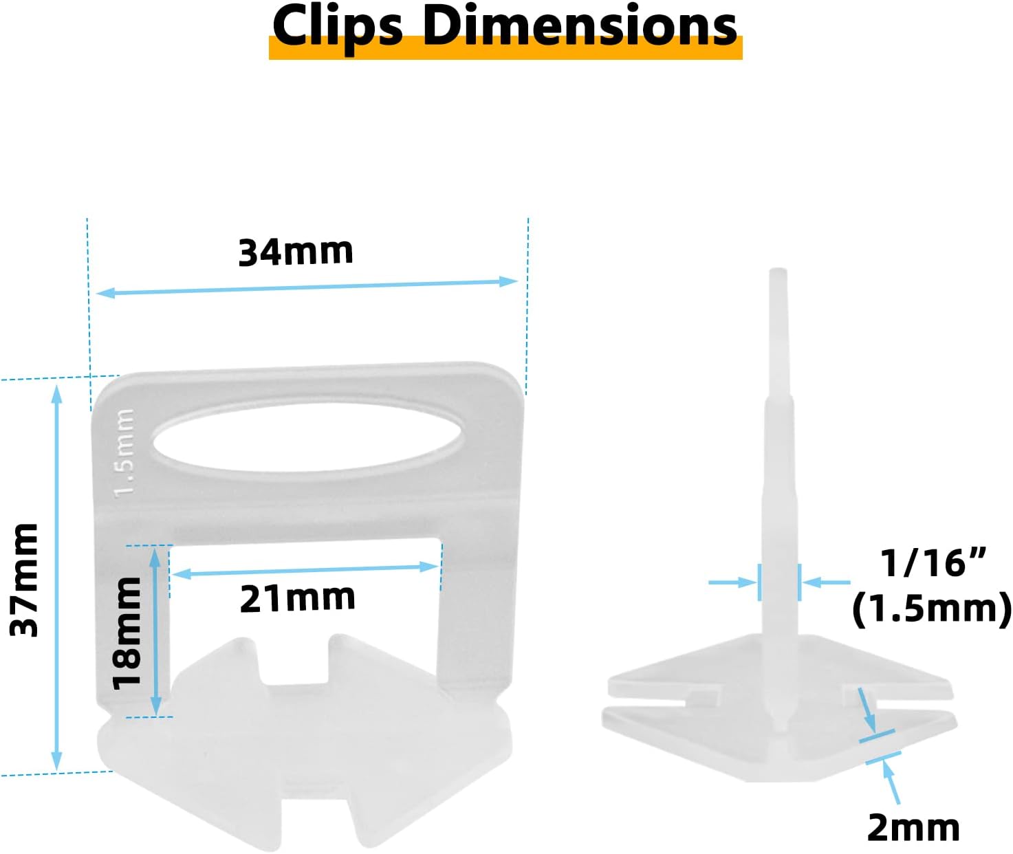 Tile Leveling System 400-Piece Tile Leveling Spacer Clips and 100-Piece Reusable Wedges Tile Leveler Tool Set for