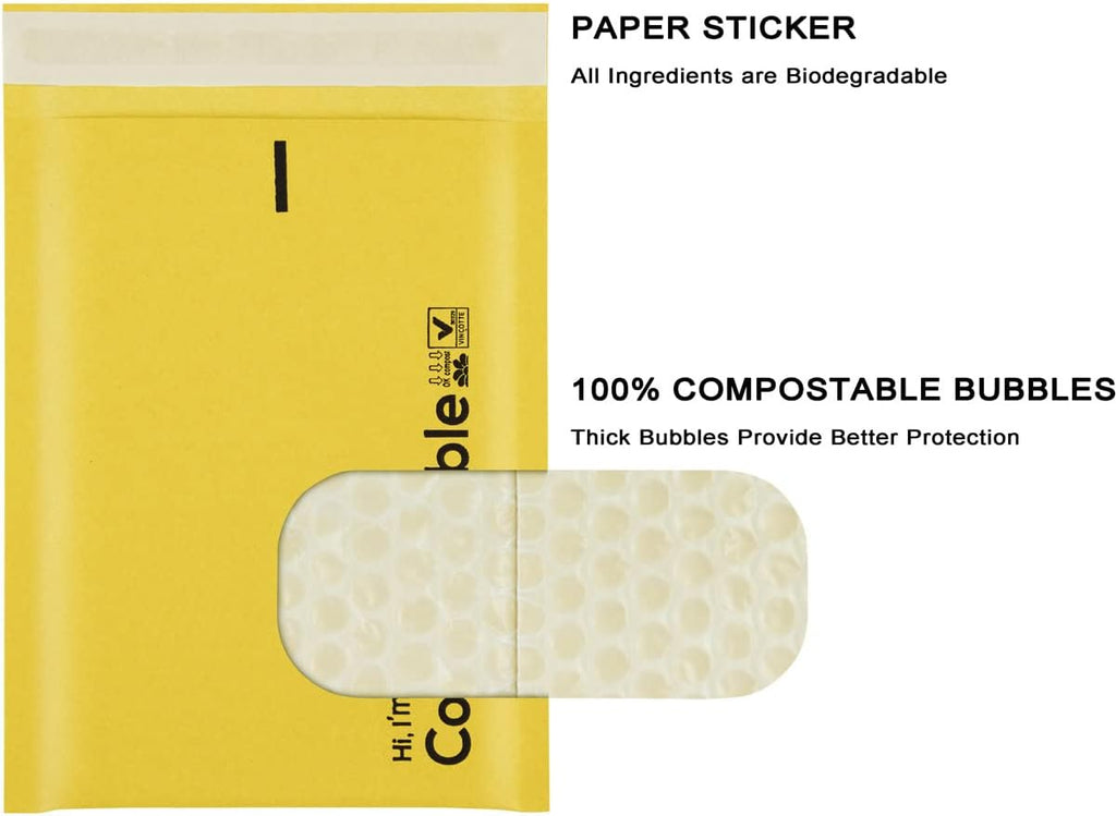 6x10 100% Biodegradable Bubble Mailers