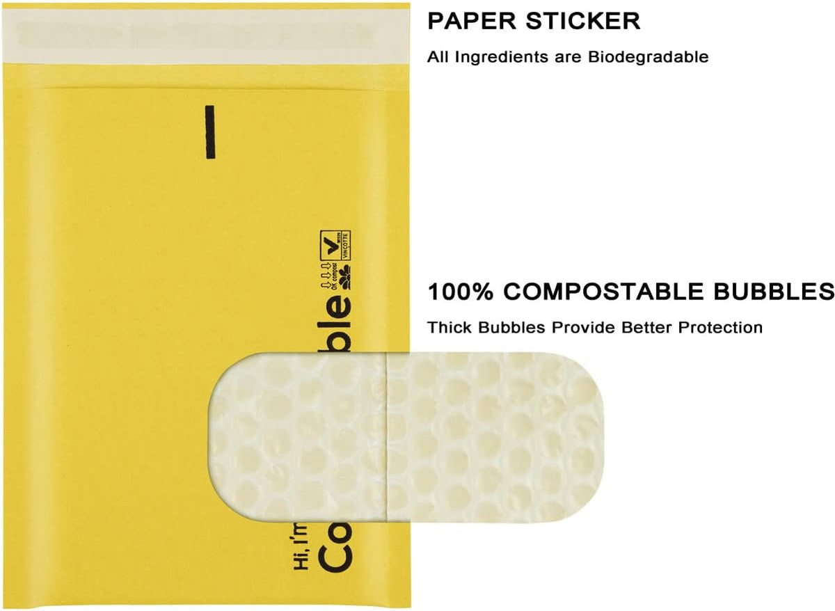 6x10 100% Biodegradable Bubble Mailers