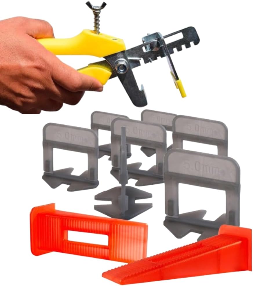 Tile Leveling System (3/16 Inch) – 400 Tile Spacers + 200 Reusable Wedges + 1 Tile Plier – Smooth & Seamless Floor &