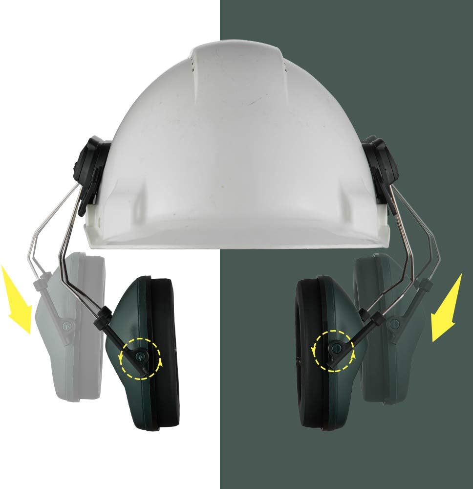 Noise Cancelling Helmet Attachable Ear Muffs Blocking Sound Reduction Ear Protection for Construction Site,Adaptors